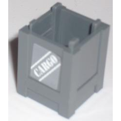 Container, Box 2 x 2 x 2 - Top Opening with White 'CARGO' Pattern on Opposite Sides (Stickers) - Set 7739 Container, Box 2 x 2 x 2 - Top Opening with White 'CARGO' Pattern on Opposite Sides (Stickers) - Set 7739