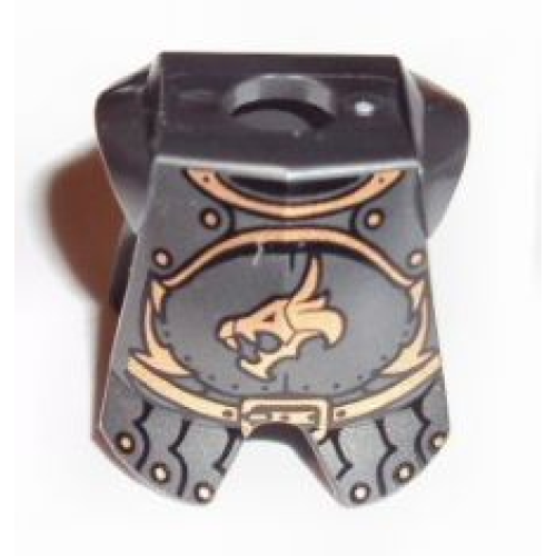 Деталь LEGO 2587pb26 Minifigure Armor Breastplate with Leg Protection with Kingdoms Dragon Head and Belt Pattern