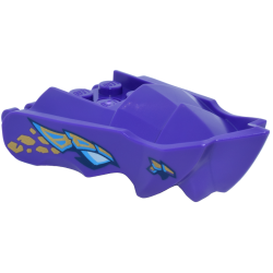 Dragon Head (Ninjago) Jaw with Small Spikes and 2 Bar Handles on Back with Light Aqua and Dark Azure Eyes, Gold Rock Eyebrows, Nostrils and Scales Pattern Dragon Head (Ninjago) Jaw with Small Spikes and 2 Bar Handles on Back with Light Aqua and Dark Azure Eyes, Gold Rock Eyebrows, Nostrils and Scales Pattern