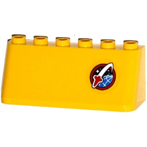 Деталь LEGO 4176pb32 Windscreen 2 x 6 x 2 with Space Shuttle Logo Pattern (Sticker) - Set 60080