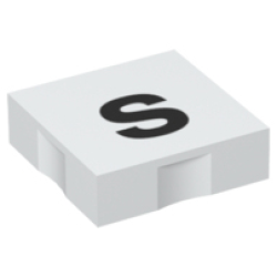 Duplo, Tile 2 x 2 with Black Lowercase Letter s Pattern Duplo, Tile 2 x 2 with Black Lowercase Letter s Pattern