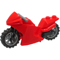 Motorcycle Sport Bike with Black Frame, Flat Silver Wheels and Dark Bluish Gray Handlebars Motorcycle Sport Bike with Black Frame, Flat Silver Wheels and Dark Bluish Gray Handlebars