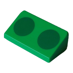Slope 30 1 x 2 x 2/3 with 2 Green Circles Pattern (Super Mario Para-Biddybud Spots)