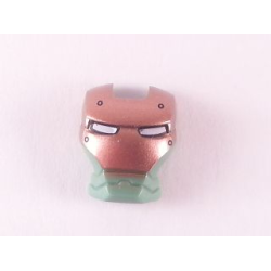 Minifigure, Visor Top Hinge with Copper Face Shield, White Eyes and 4 Rivets Pattern