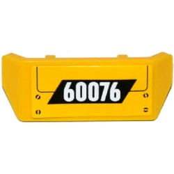 Vehicle, Spoiler with Bar Handle with White '60076' on Black Parallelogram Pattern (Sticker) - Set 60076 Vehicle, Spoiler with Bar Handle with White '60076' on Black Parallelogram Pattern (Sticker) - Set 60076