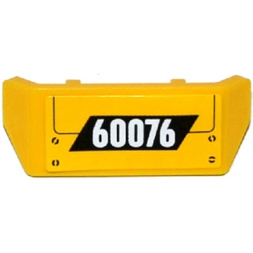 Деталь LEGO 98834pb03 Vehicle, Spoiler with Bar Handle with White '60076' on Black Parallelogram Pattern (Sticker) - Set 60076