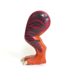 Dinosaur Leg Large (Rear) Tyrannosaurus rex Left with Black Pin with Tan Claws and Dark Brown Stripes on Dark Red Pattern