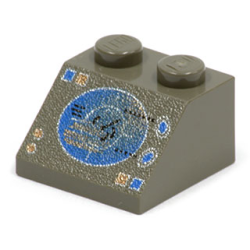 Slope 45 2 x 2 with Blue and Copper Radar Display and Buttons Pattern Slope 45 2 x 2 with Blue and Copper Radar Display and Buttons Pattern