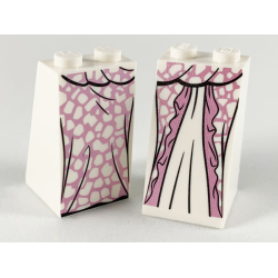 Slope 75 2 x 2 x 3 - Solid Studs with Metallic Pink Dress and White Spots Pattern Slope 75 2 x 2 x 3 - Solid Studs with Metallic Pink Dress and White Spots Pattern