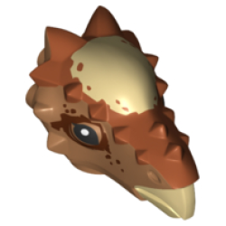 Dinosaur Head Stygimoloch with Dark Orange Top with Tan Spot Pattern Dinosaur Head Stygimoloch with Dark Orange Top with Tan Spot Pattern