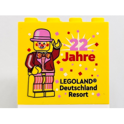 Brick 2 x 4 x 3 with 22 Jahre (Birthday / Geburtstag) LEGOLAND Deutschland Resort Pattern