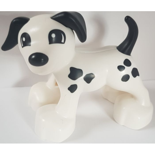 Деталь LEGO 1396pb05 Duplo Dog with Black Eyes, Ears, Nose, Tail, and Spots Pattern