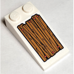 Slope 18 4 x 2 with 4 Wood Grain Boards and Coral Nails Pattern Model Left Side (Sticker) - Set 41380
