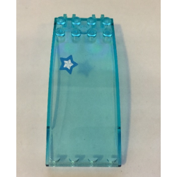 Windscreen 8 x 4 x 2 Curved with Locking Dual 2 Fingers with White and Dark Azure Star Pattern (Sticker) - Set 41339 Windscreen 8 x 4 x 2 Curved with Locking Dual 2 Fingers with White and Dark Azure Star Pattern (Sticker) - Set 41339