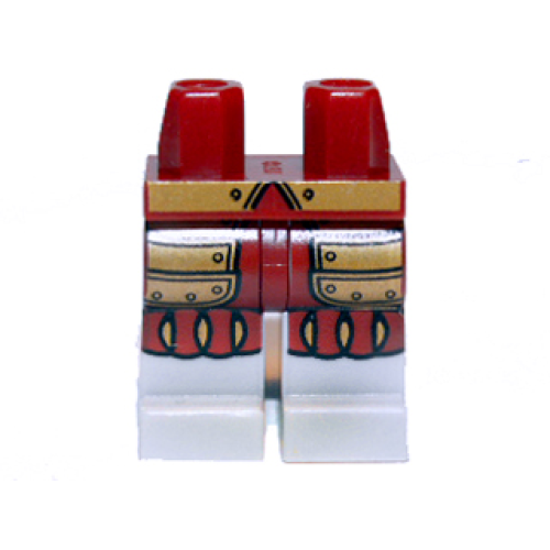 Деталь LEGO 970c86pb04 Hips and Light Bluish Gray Legs with Gold Belt and Armor Pattern