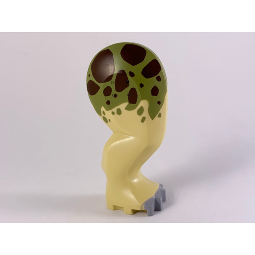 Деталь LEGO 98173c01pb02 Dinosaur Leg Large (Rear) Triceratops / Stegosaurus with Pin, Light Bluish Gray Claws and Olive Green and Dark Brown Pattern - Right