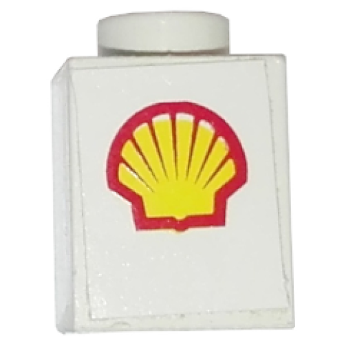 Деталь LEGO 3005pb032 Brick 1 x 1 with Shell Logo Pattern (Sticker) - Set 1469