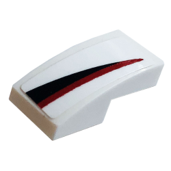 Slope, Curved 2 x 1 x 2/3 with Red and Black Stripe Pattern Model Right Side (Sticker) - Set 76896 Slope, Curved 2 x 1 x 2/3 with Red and Black Stripe Pattern Model Right Side (Sticker) - Set 76896