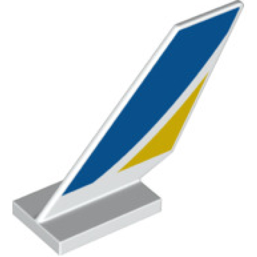Деталь LEGO 6239pb105 Tail Shuttle with Blue and Yellow Curved Stripes Pattern on Both Sides