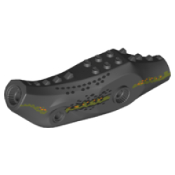 Dinosaur Body Indoraptor / Baryonyx / Therizinosaurus with Olive Green Side Stripes and Orange and Black Spots Pattern