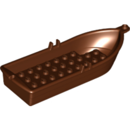 Деталь LEGO 21301 Boat, 14 x 5 x 2 with Oarlocks without Hollow Inside Studs - Reddish Brown