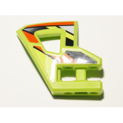 Technic, Panel RC Car Flexible Bumper Right with Red and Black Stripes on Lime Background Pattern (Stickers) - Set 8675 Technic, Panel RC Car Flexible Bumper Right with Red and Black Stripes on Lime Background Pattern (Stickers) - Set 8675