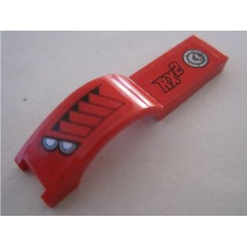 Деталь LEGO 50947pb016L Vehicle, Mudguard 1 x 4 1/2 with Headlights and 'RX 2' Pattern Model Left Side (Stickers) - Set 8495