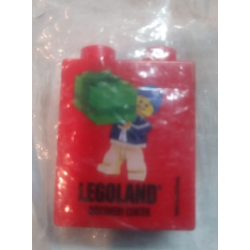 Duplo, Brick 1 x 2 x 2 with LEGOLAND Discovery Center Minifigure with Green Gift 2015 Pattern