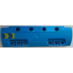 Technic, Panel Curved 11 x 3 with 10 Pin Holes through Panel Surface with Blue and Lime Chevrons Pattern Model Right Side (Sticker) - Set 42091 Technic, Panel Curved 11 x 3 with 10 Pin Holes through Panel Surface with Blue and Lime Chevrons Pattern Model Right Side (Sticker) - Set 42091