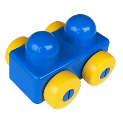 Primo Vehicle Wagon without Tow Hitches with Yellow Wheels - Blue Primo Vehicle Wagon without Tow Hitches with Yellow Wheels - Blue