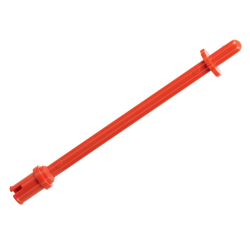 Bar 8L with Stop Rings and Pin (Technic, Figure Accessory Ski Pole) - Rounded End - Red