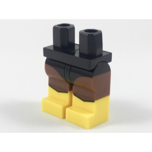 Деталь LEGO 970c88pb20 Hips and Reddish Brown Legs with Black Leotard and Yellow Boots Pattern