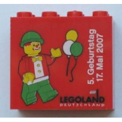 Brick 2 x 4 x 3 with Legoland Deutschland 5 Year Birthday (5. Geburtstag) Pattern