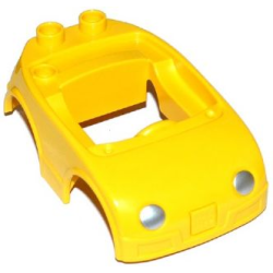 Duplo Car Body with 2 Studs on Back and Silver Headlights Pattern (fits over Car Base 2 x 4) Duplo Car Body with 2 Studs on Back and Silver Headlights Pattern (fits over Car Base 2 x 4)