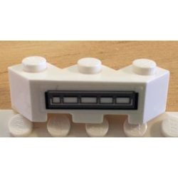 Brick, Modified Facet 3 x 3 with Gray Bars Pattern Model Left Side (Sticker) - Set 5979