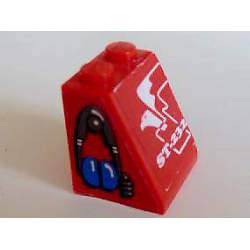 Slope 65 2 x 2 x 2 without Bottom Tube with ST-232 and Eagle Pattern facing left, Headset Pattern on 1 side (Stickers) - Set 8232