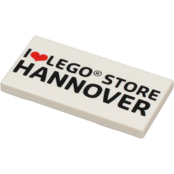 Tile 2 x 4 with 'I Heart LEGO STORE HANNOVER' Pattern Tile 2 x 4 with 'I Heart LEGO STORE HANNOVER' Pattern