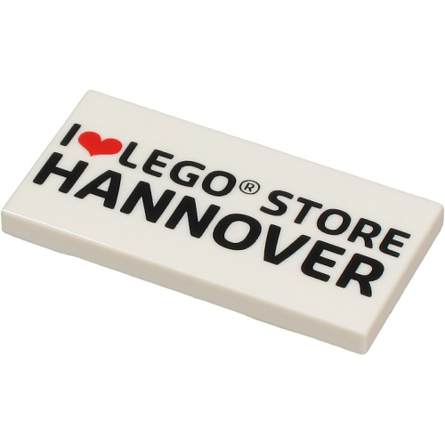 Деталь LEGO 87079pb0814 Tile 2 x 4 with 'I Heart LEGO STORE HANNOVER' Pattern