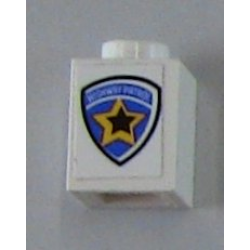 Brick 1 x 1 with Highway Patrol Logo Pattern (Sticker) - Sets 6111 / 8665