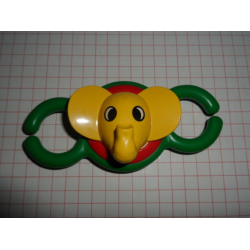 Primo Teether Chain Link with Red Center and Yellow Elephant Head Primo Teether Chain Link with Red Center and Yellow Elephant Head