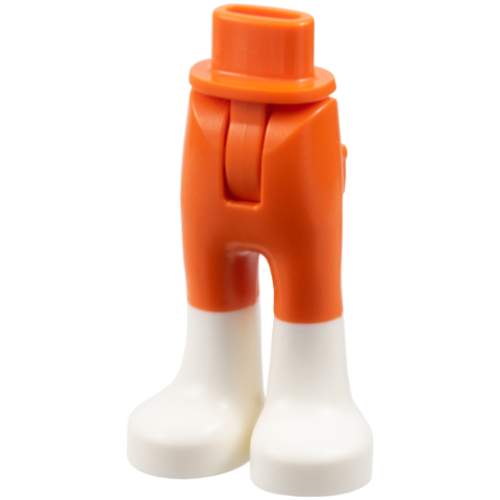 Деталь LEGO 67072c00pb022 Mini Doll Hips and Trousers with Back Pockets with Molded White Lower Legs / Boots Pattern - Thin Hinge