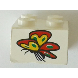 Brick 2 x 2 with Butterfly Pattern (Sticker) - Set 4165 Brick 2 x 2 with Butterfly Pattern (Sticker) - Set 4165