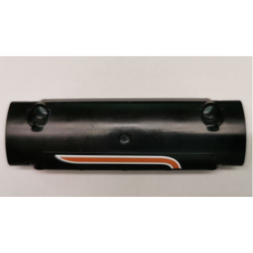 Деталь LEGO 62531pb040L Technic, Panel Curved 11 x 3 with 2 Pin Holes with Orange and White Stripes Pattern Model Left Side (Sticker) - Set 9397