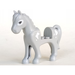 Horse, Friends Style with 2 x 2 Cutout with Light Bluish Gray Eyes, White Spots and Patch Around Left Eye Pattern