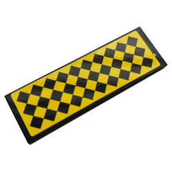 Tile 2 x 6 with Black and Yellow Checkered Pattern (Sticker) - Set 21324