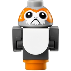 Porg, Star Wars with Dark Bluish Gray Body, Wings and Tail, V-Shaped between Eyes - Brick Built