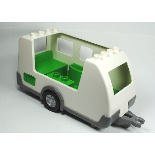Деталь LEGO 89198c01 Duplo Camper Trailer with Bright Green Interior and Dark Bluish Gray Base
