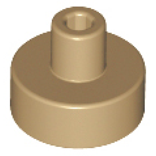 Деталь LEGO 20482 Tile, Round 1 x 1 with Bar and Pin Holder - Dark Tan