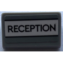 Slope 30 1 x 2 x 2/3 with 'RECEPTION' Pattern (Sticker) - Set 21336