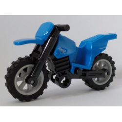 Motorcycle Dirt Bike with Black Chassis (Undetermined Fairing Mounts) and Light Bluish Gray Wheels - Blue Motorcycle Dirt Bike with Black Chassis (Undetermined Fairing Mounts) and Light Bluish Gray Wheels - Blue
